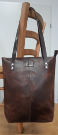 LIAM'S Shopper Standardmodell - Farbe DARK BROWN - Shopper Leder - Handgefertigt in den Niederlanden