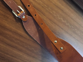 Liam's Adjustable Leather Buckle Bass Guitar Strap Extra Wide (8cm)