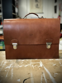 LIAM'S BRIEFCASE LARGE cognac - double compartment