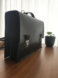 LIAM'S BRIEFCASE LARGE zwart - double compartment