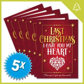 KERSTKAART - 'LAST CHRISTMAS' x5