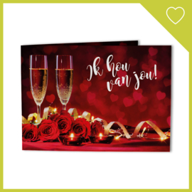 VALENTIJNSKAARTEN COMBI - 'CANDLELIGHT' + 'I WILL ALWAYS LOVE YOU'