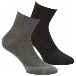 BAMBOE | BIKER-SOCK | HALFHOOG | NAADLOOS | 2 TINTEN GRIJS | BORU