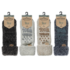 HUISSOKKEN | NATURAL WOOL | LICHT GRIJS | APOLLO | ANTI SLIP
