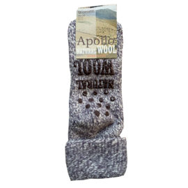 HUISSOKKEN | NATURAL WOOL | LICHT PAARS | APOLLO | ANTI SLIP