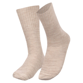 WOLLEN SOK | BEIGE | NAADLOOS | SOEPELE BOORDEN | ANGRO
