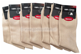 DAMESSOK | BEIGE | 100% KATOEN | NAADLOOS | MANOUXX