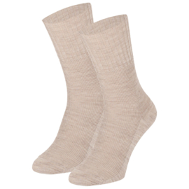 WOLLEN SOK | BEIGE | NAADLOOS | SOEPELE BOORDEN | ANGRO