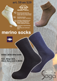 MERINO WOLLEN SOKKEN | ZWART | SOGA | EUREKA | S29