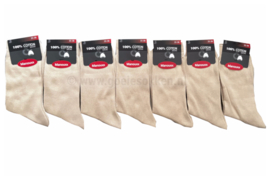 DAMESSOK | BEIGE | 100% KATOEN | NAADLOOS | MANOUXX