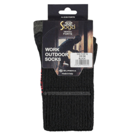 MERINO WOLLEN WERK/OUTDOOR SOK | ZWART | NAADLOOS | TOPKWALITEIT | SOGA | EUREKA | S59