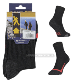 MERINO WOLLEN WANDELSOKKEN | ZWART | NAADLOOS | TOPKWALITEIT | SOGA | EUREKA | S12