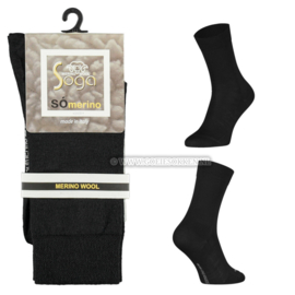 MERINO WOLLEN SOKKEN | ZWART | SOGA | EUREKA  | S15
