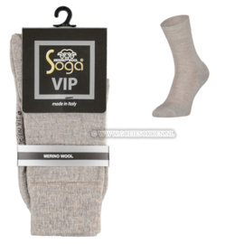 MERINO WOLLEN SOKKEN | BEIGE | VIP | BADSTOF ZOOL | SOGA | EUREKA | S13
