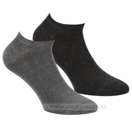 BAMBOE | SHORT-SOCK | 2 TINTEN GRIJS | NAADLOOS | BORU