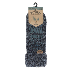 HUISSOKKEN | NATURAL WOOL | BLAUW | APOLLO | ANTI SLIP