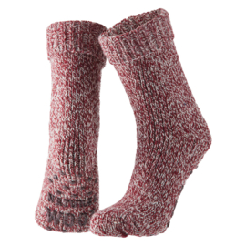 HUISSOKKEN | NATURAL WOOL | BORDEAUX ROOD | APOLLO | ANTI SLIP