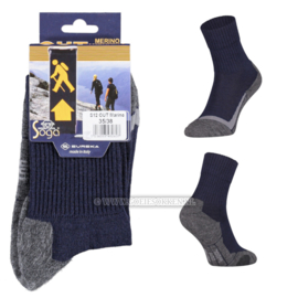 MERINO WOLLEN WANDELSOKKEN | BLAUW | NAADLOOS | TOPKWALITEIT | SOGA | EUREKA | S12