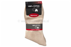DAMESSOK | BEIGE | 100% KATOEN | NAADLOOS | MANOUXX