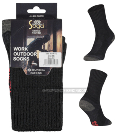MERINO WOLLEN WERK/OUTDOOR SOK | ZWART | NAADLOOS | TOPKWALITEIT | SOGA | EUREKA | S59