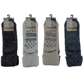 HUISSOKKEN | NATURAL WOOL | BLAUW | APOLLO | ANTI SLIP