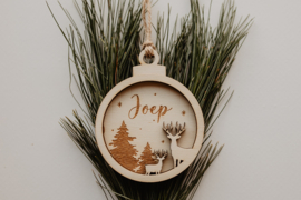 Houten kerstbal met 3D-effect