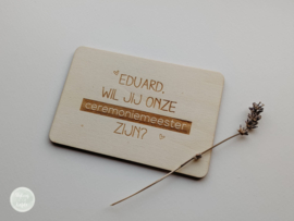Houten kaarten | ceremoniemeester