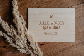 Houten kaart | Psssst.... jullie worden opa & oma!