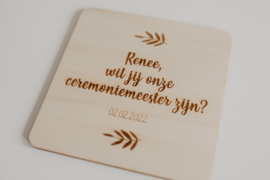 Houten kaarten vierkant | ceremoniemeester