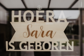 Geboorte raambord van hout | Sara