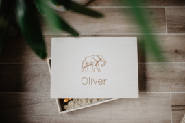 Houten speelbak met naam | olifant