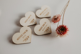 Houten hartjes corsage | ouders