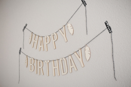 Houten verjaardagsslinger | Happy Birthday - per letter