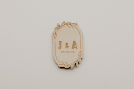 Houten corsage | gepersonaliseerd