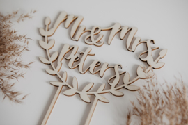 Taarttopper hout | Mr & Mrs