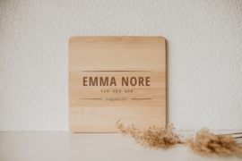 Geboorte tegeltje van hout | Emma
