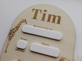 Eerste dag bordje