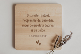 TROUWTEKST OP HOUT