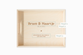 Houten dienblad | eigen tekst