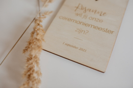 Houten kaarten | ceremoniemeester