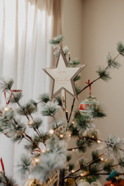 Houten kerstboom piek