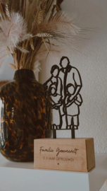 Lijntekening van hout  op standaard