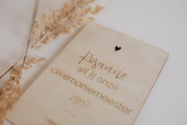 Houten kaarten | ceremoniemeester