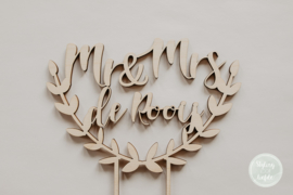 Taarttopper hout | Mr & Mrs