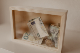Geld geven bruiloft | fotolijstje spaarpot