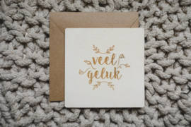 Houten kaart | veel geluk