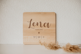 Geboorte tegeltje van hout | Lena