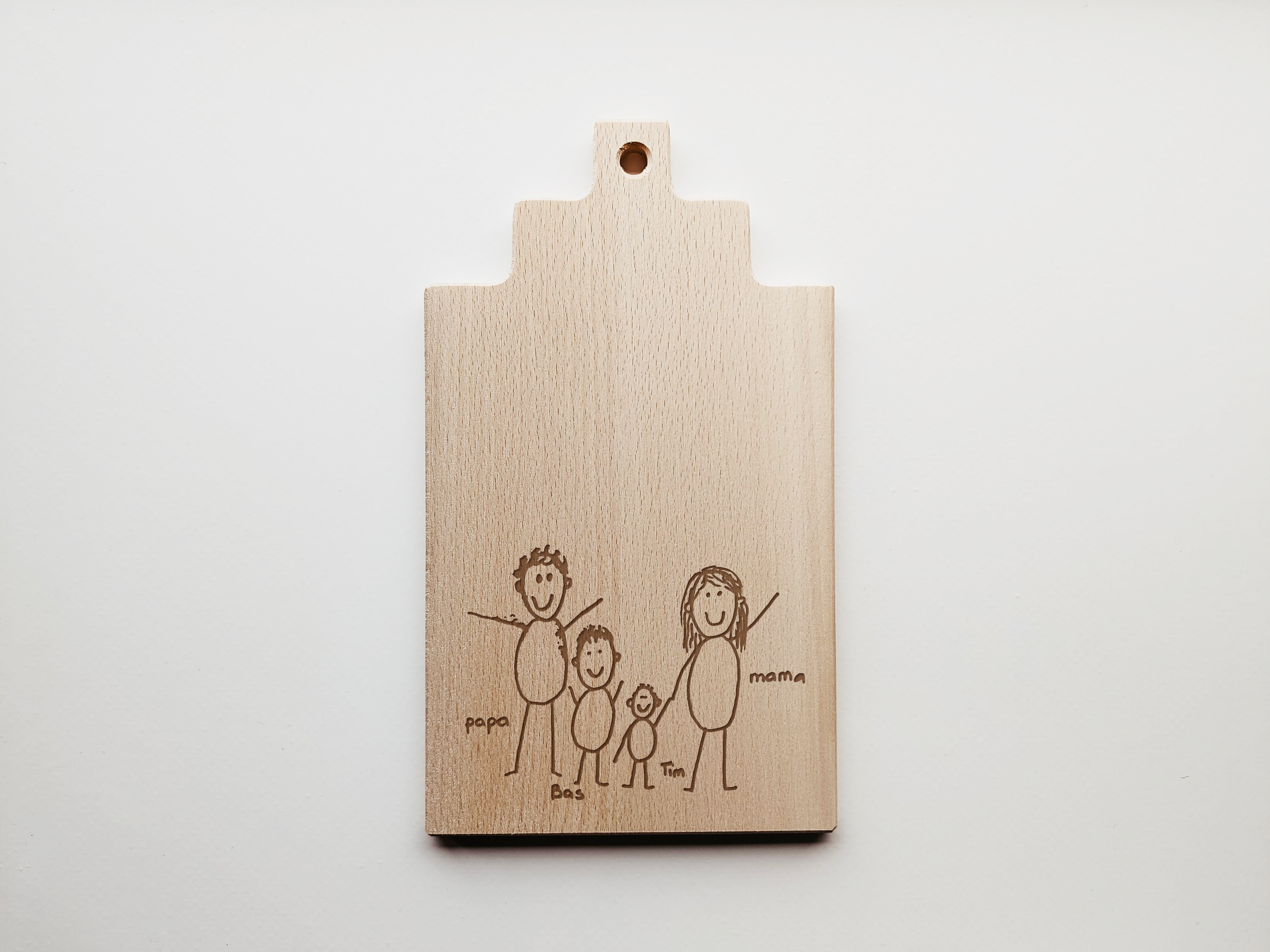 Borrelplank met kindertekening