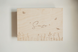 Houten speelbak met naam | bloemenzee