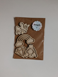 Houten stempels voor kinetisch zand | unicorn